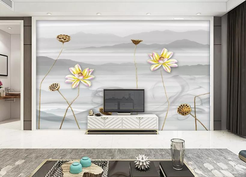 新中式石材背景墙效果图,新中式灰色瓷砖乳胶漆电视背景墙