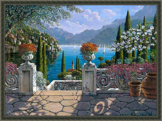 唯美风景头像油画,唯美乡村田园风景油画