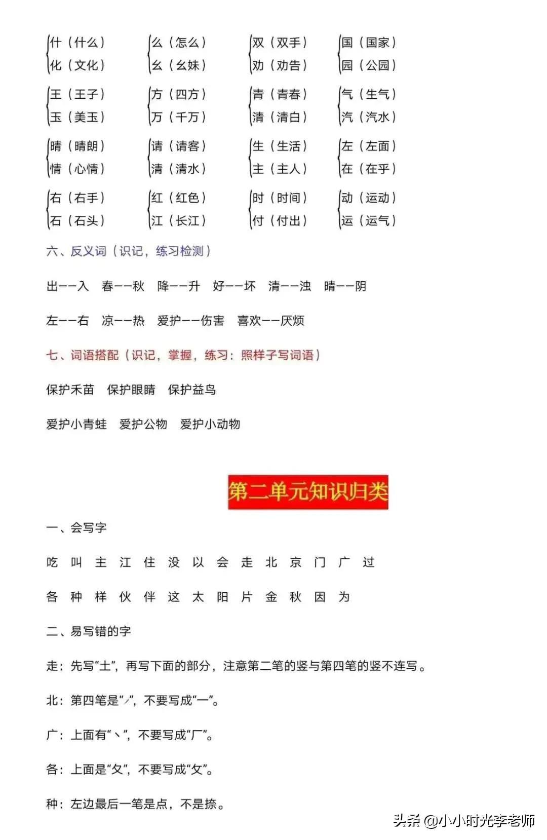 一年级下册语文期末复习资料生字,一年级下册语文期末复习资料