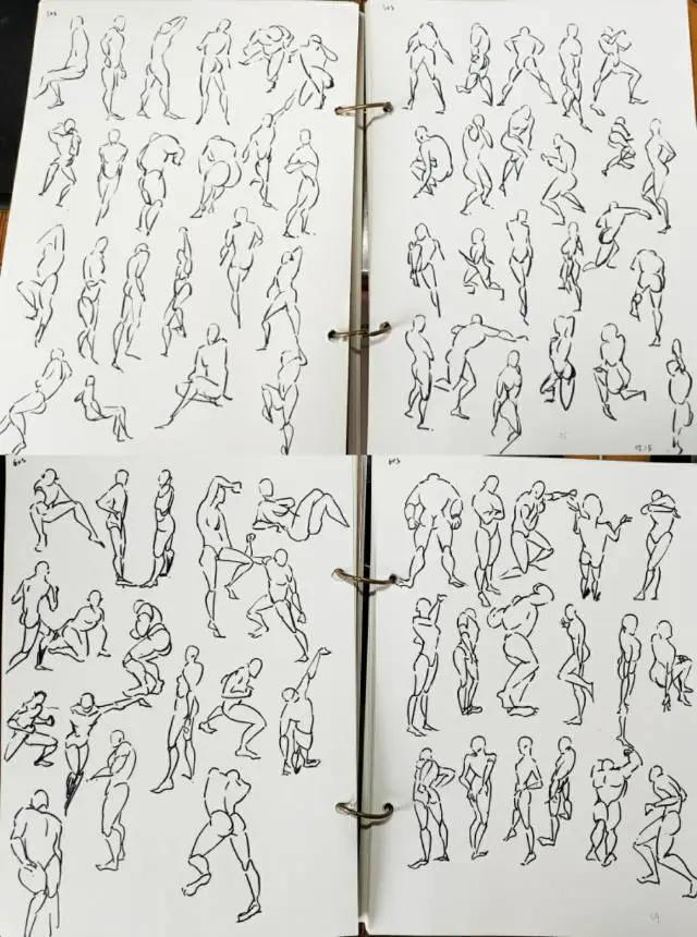 适合新手的100幅画速写,人物速写人体结构新手入门