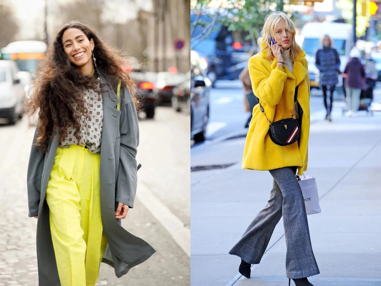 2021年最流行黄灰的穿搭,2023高级色系穿搭
