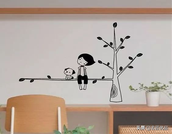 墙壁简单又好看的墙绘,手绘高级感墙面