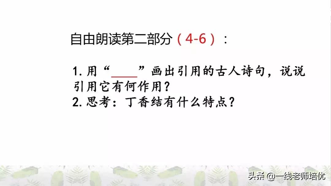 六年级上册第二课丁香结知识点,部编版六年级上册语文丁香结预习