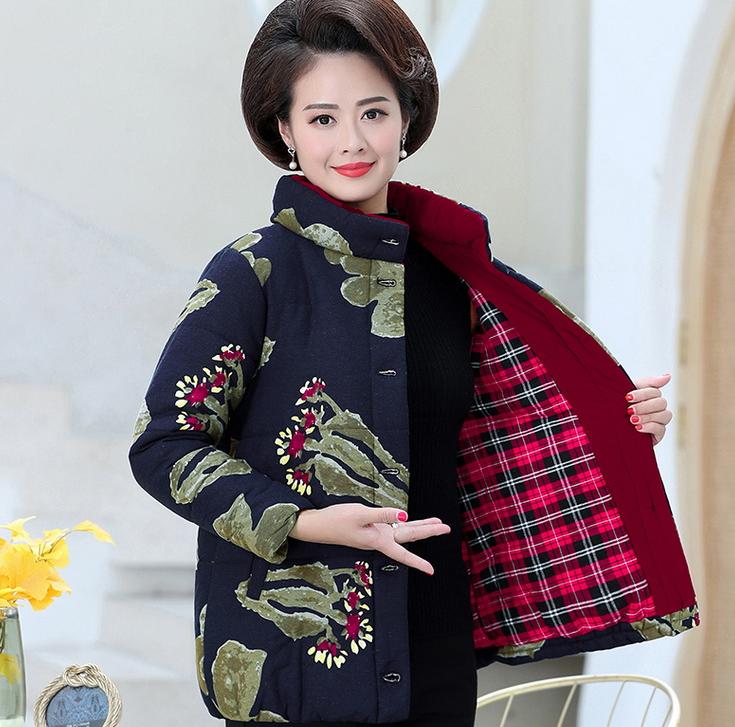 现代改良版花棉袄,改良版花棉袄女冬加厚加绒