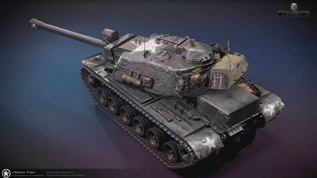 冷战最前线的魅影巨星，T110E4“冲撞少校”3D风格出击