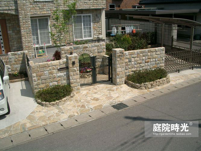 中式庭院古代老石板铺装,庭院铺装样式区域颜色搭配