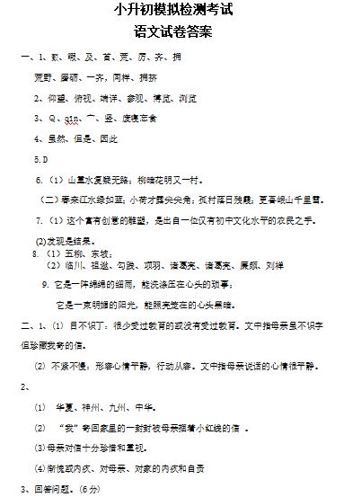 名师整理|2020年小升初语文全国名校真题卷+复习卷（附答案）