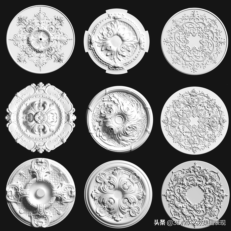 欧式建筑花纹装饰图,su欧式雕花模型