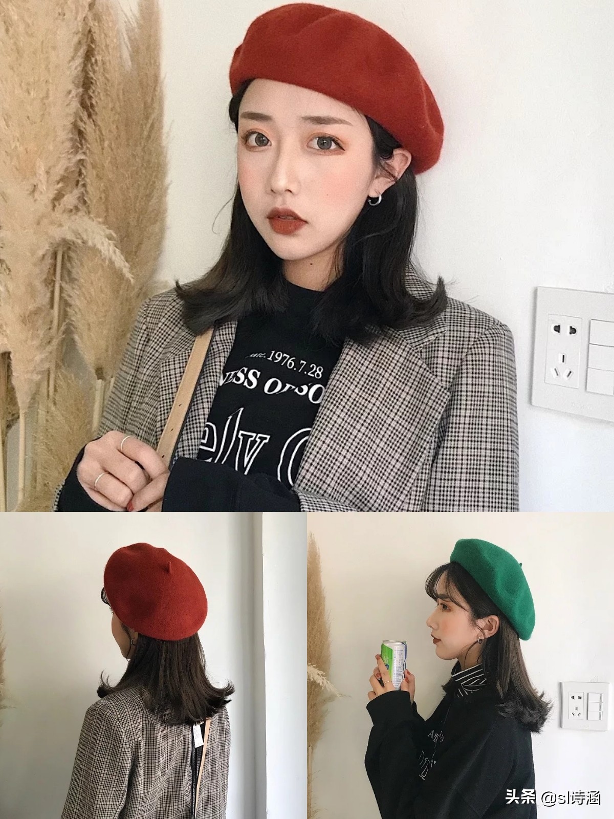 贝雷帽戴法及搭配发型,戴鸭舌贝雷帽适合的发型