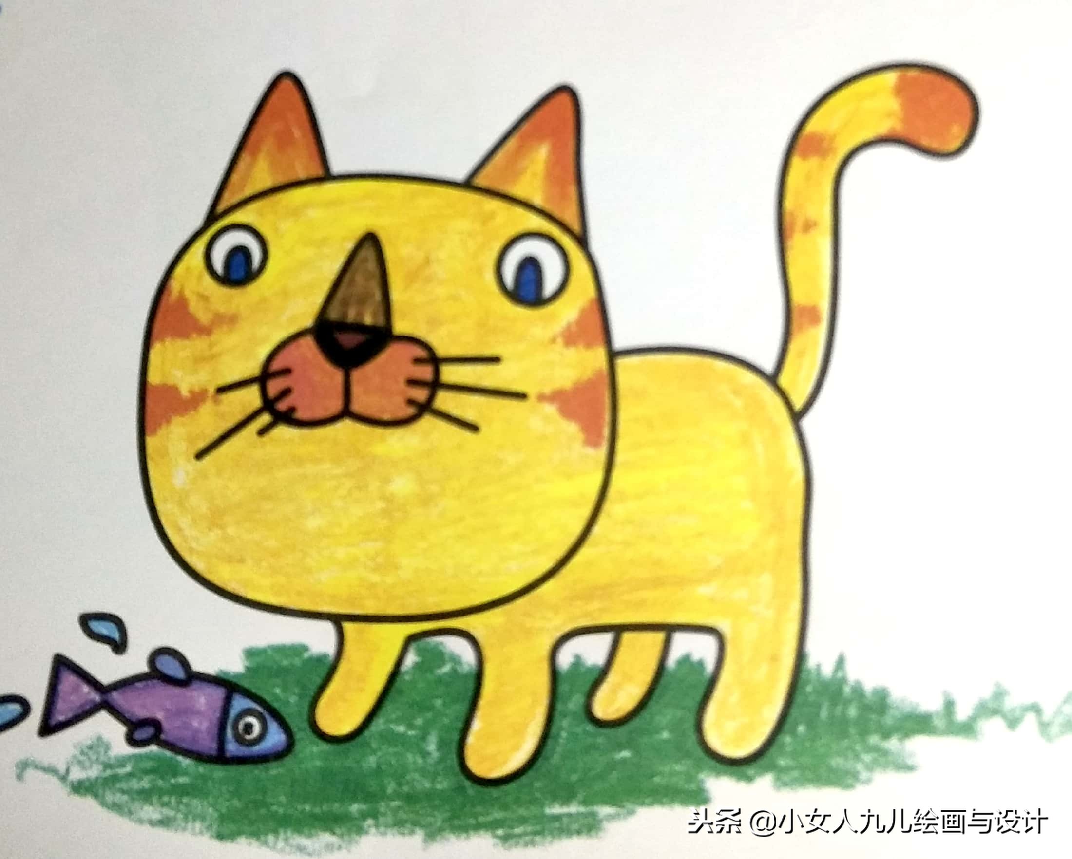 彩色铅笔简笔画人物少女,7-10岁儿童简笔画简单又漂亮