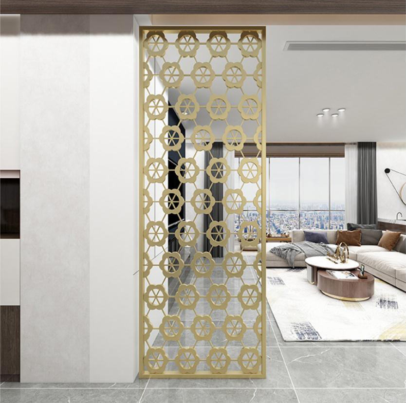 屏风隔断客厅高档大气不锈钢屏风,金属屏风哪个颜色好看