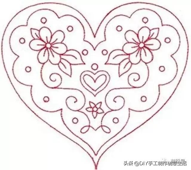 手工刺绣39款简单荷花刺绣图样,刺绣手工diy素材