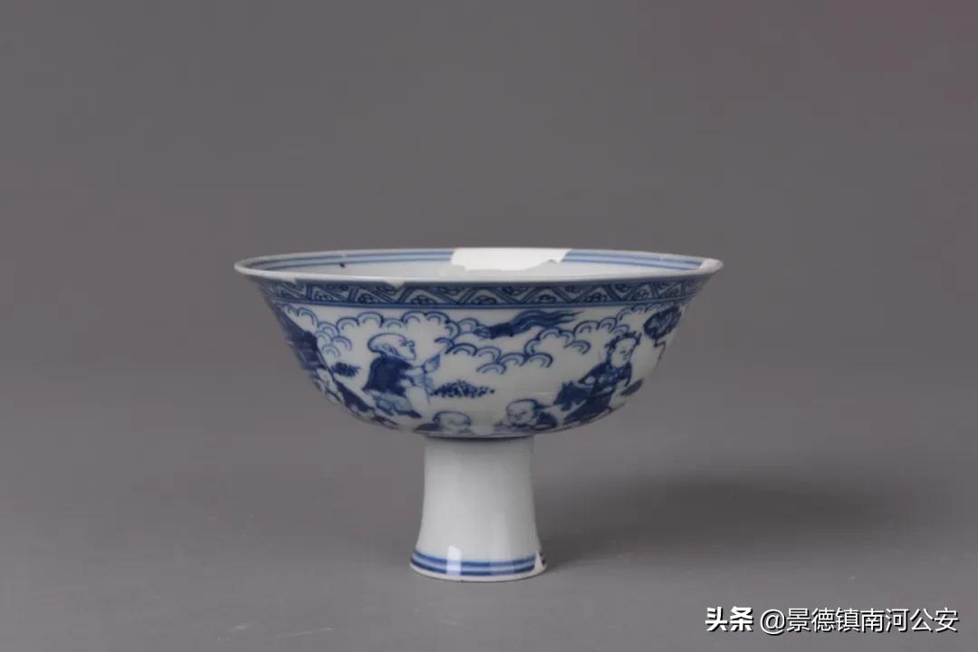 御窑厂出土永乐宣德青花瓷器,明代青花婴戏纹