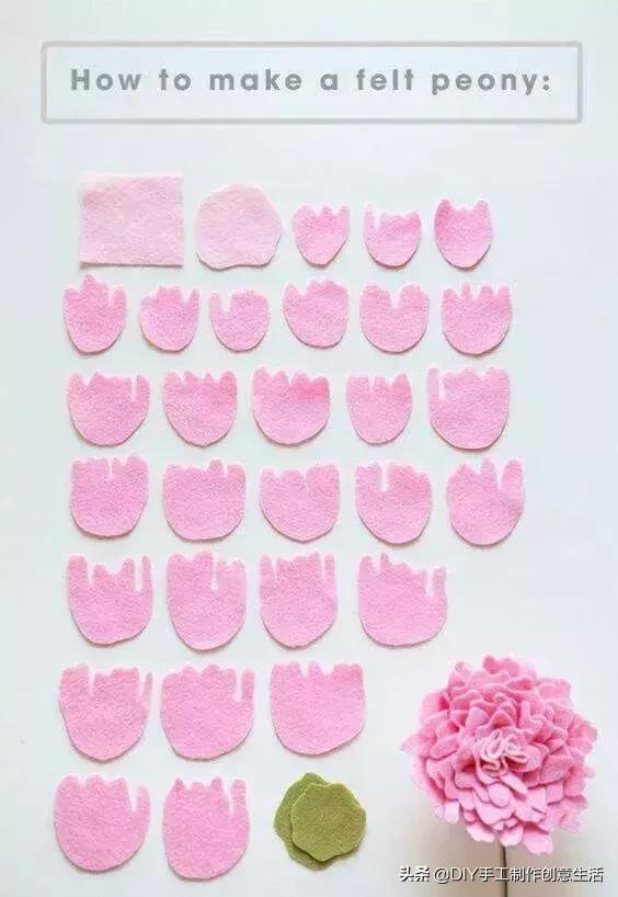 不织布手工花朵diy图册,制作不织布diy手工小花