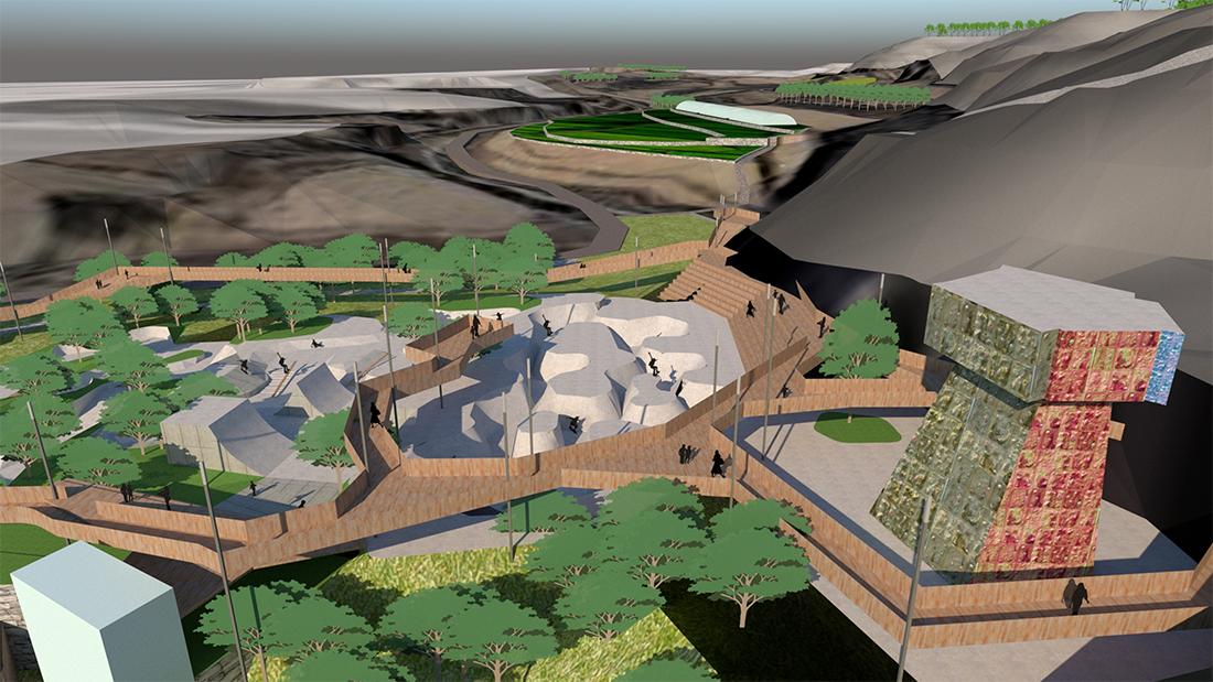 能滑滑板的公园,滑板主题公园设计