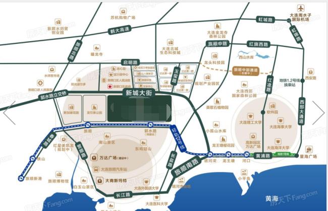 旅顺12号线郭水路站,大连地铁1号线附近新楼盘