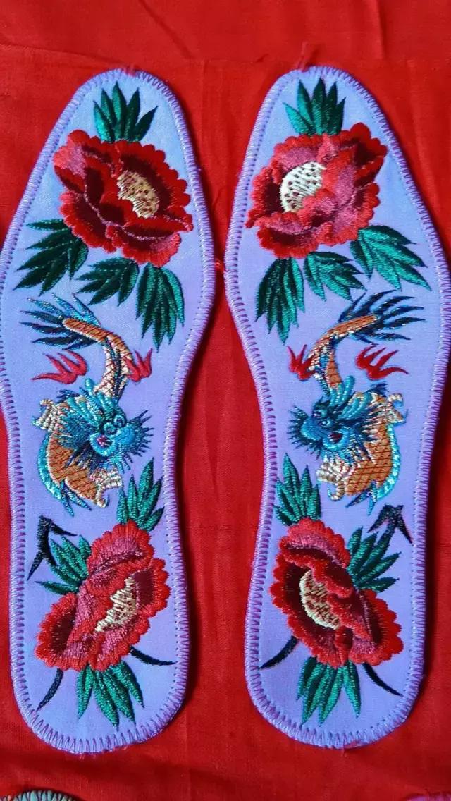 纯手工刺绣鞋垫都是什么图案,45款传统刺绣鞋垫
