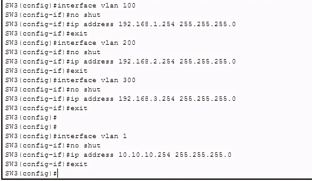 Cisco三层交换机正常配置命令参考，分享给个别需要的盆友