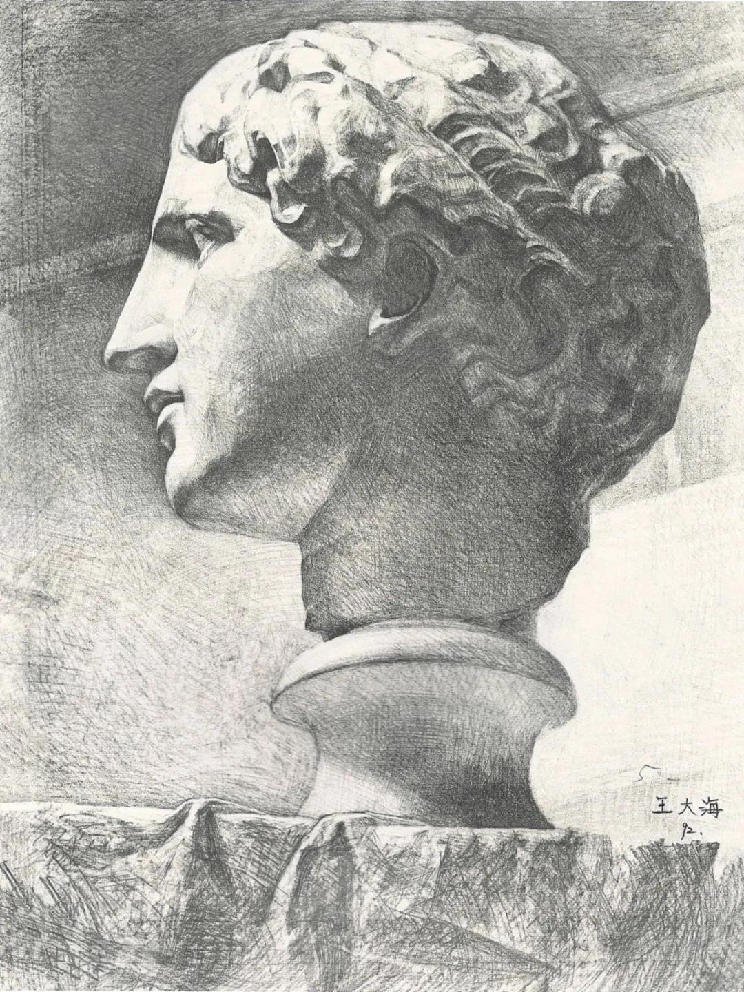 素描石膏像大师作品,石膏像名师