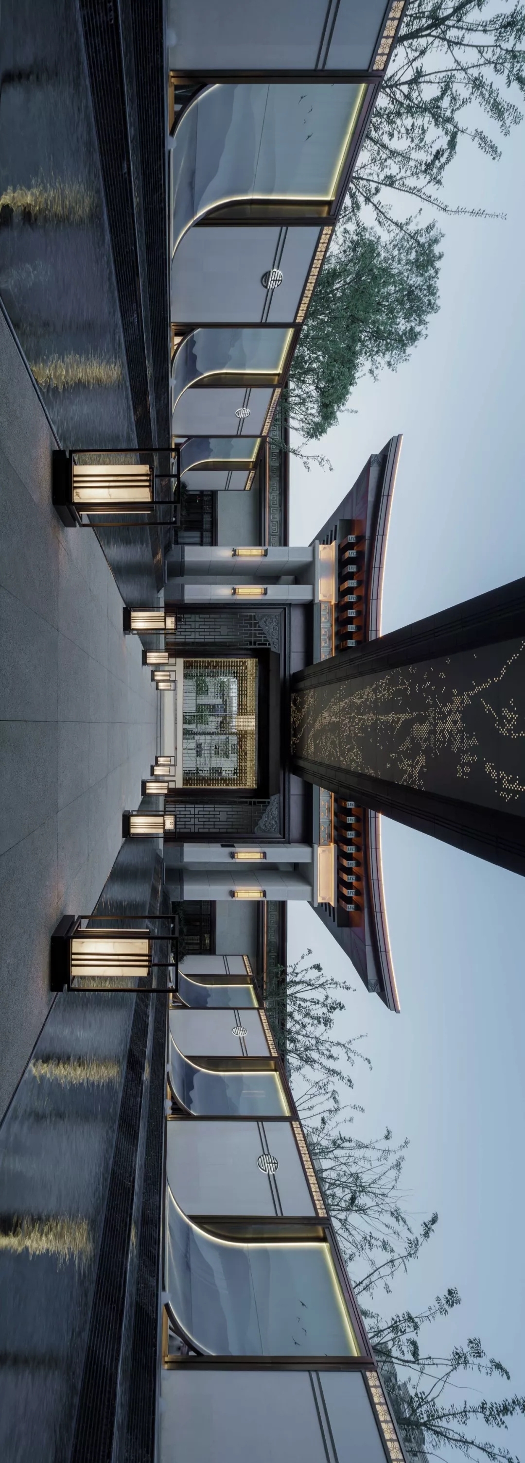 小区大门入口设计二（现代大气简约·新亚洲风格）