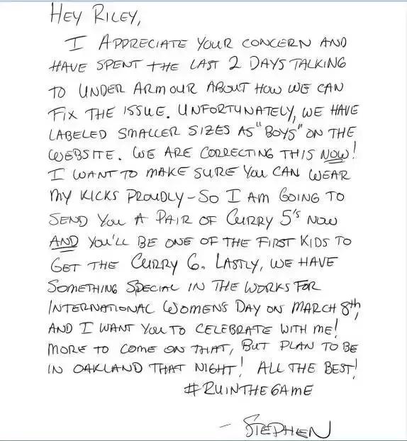 史上最美女库蜜！她为何会爱上库里？看看小学生的这封信吧