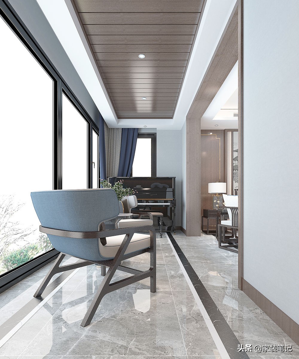 160平方新中式装修风格全屋效果图,160平复式两层装修效果图新中式