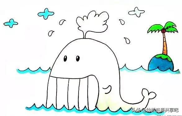 100个海洋动物简笔画彩色,海洋动物简笔画大全简单又漂亮