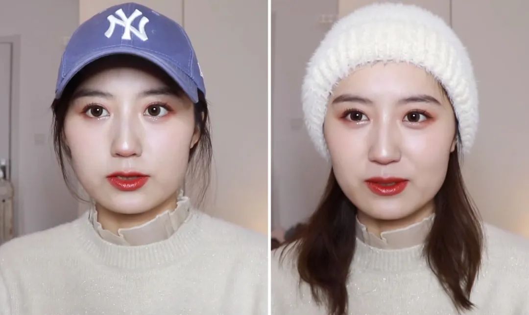 棒球帽白色和黑色帽子哪个显脸小,帽子大头围大脸显脸小