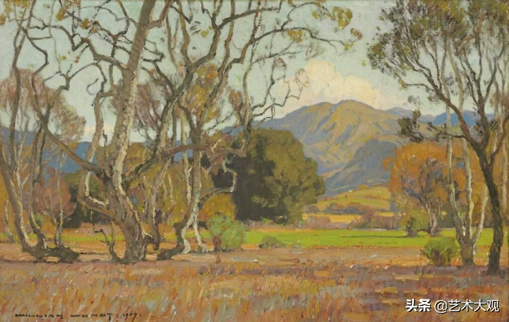 美国当代风景油画写生作品,美国大峡谷古典风景油画