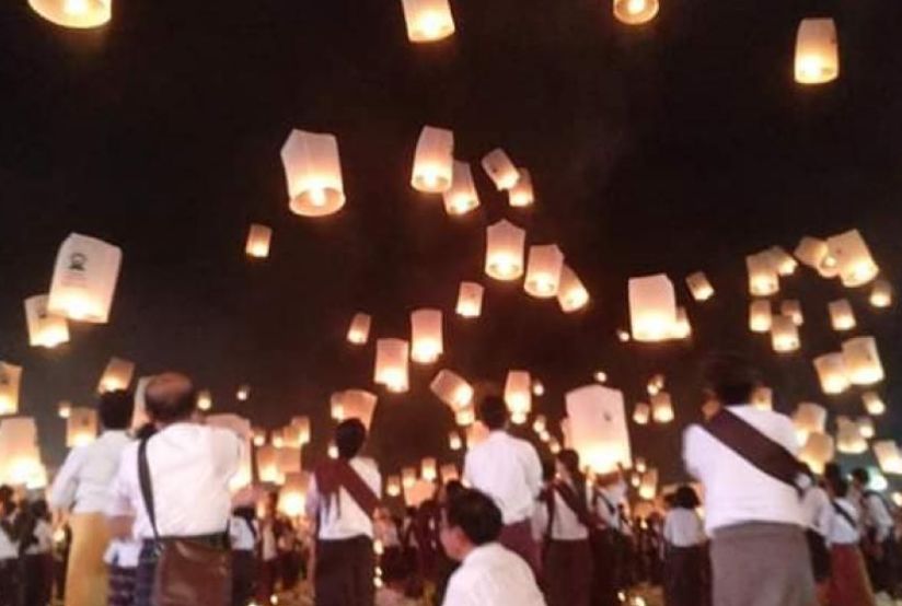 成千上万孔明灯视频,缅甸放飞孔明灯
