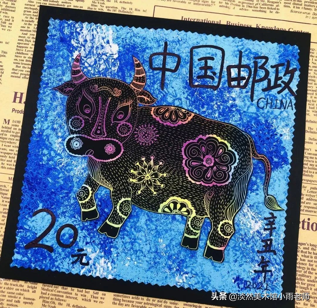 儿童创意绘画生肖牛,少儿创意绘画牛