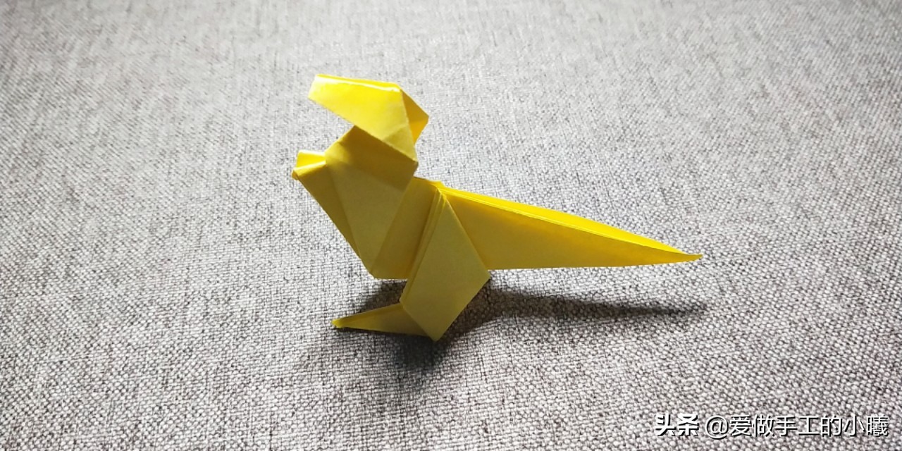 折纸教程：简单霸王龙折纸图解，学会了教小朋友不错呦