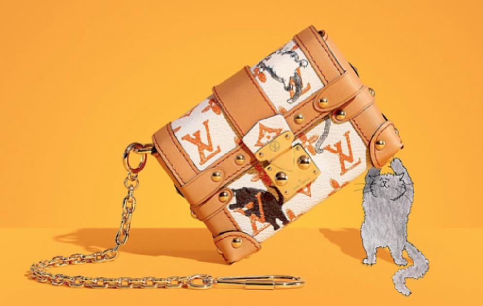 lv猫咪联名款包包,lv老花与猫联名