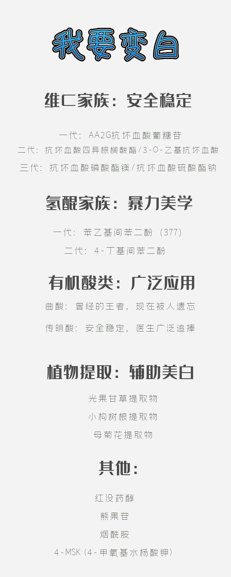 美白祛斑的产品一般有哪些成分,577美白祛斑成分及配方