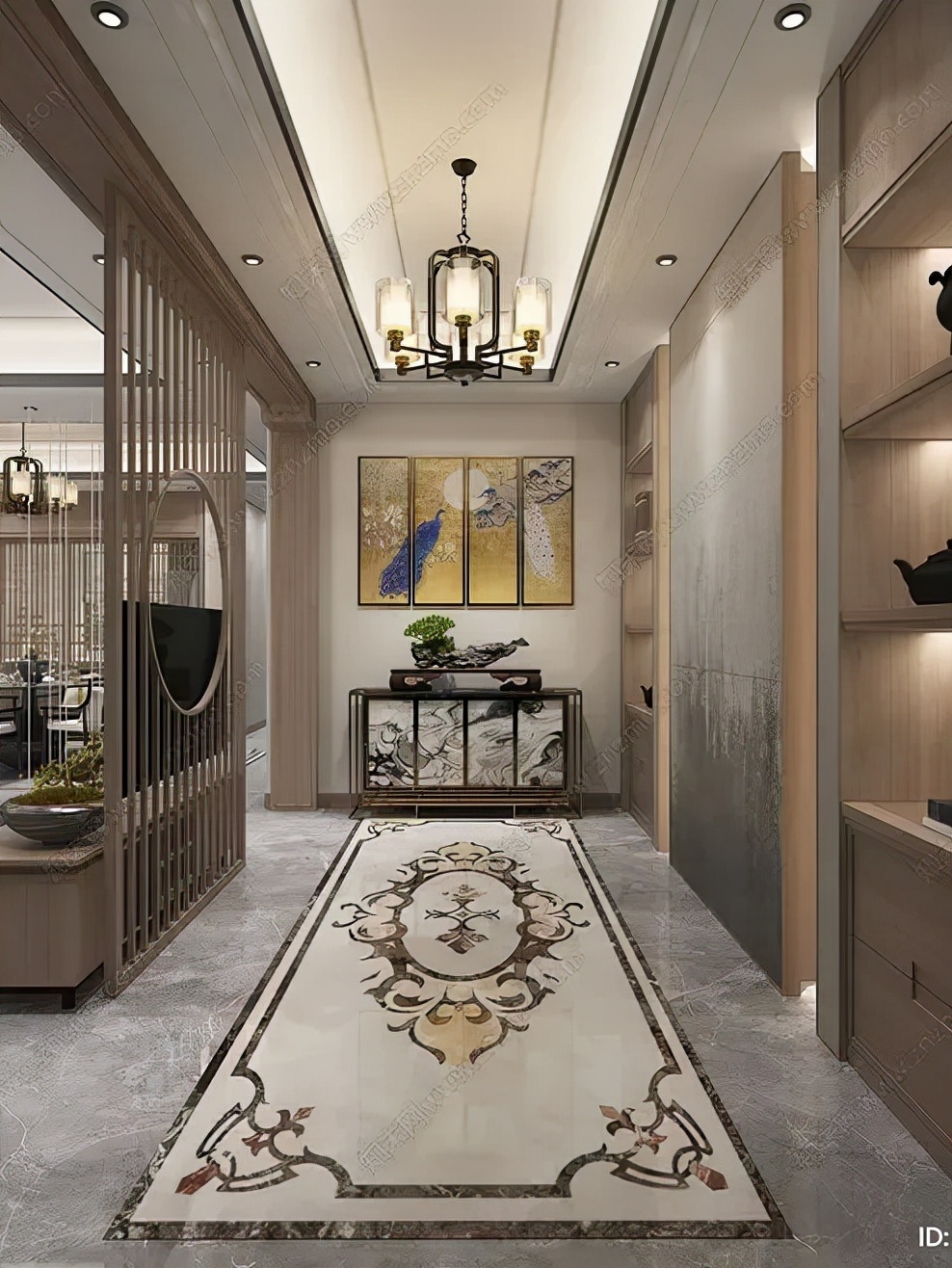 大理石水刀拼花现代,大理石水刀拼花现代风格效果