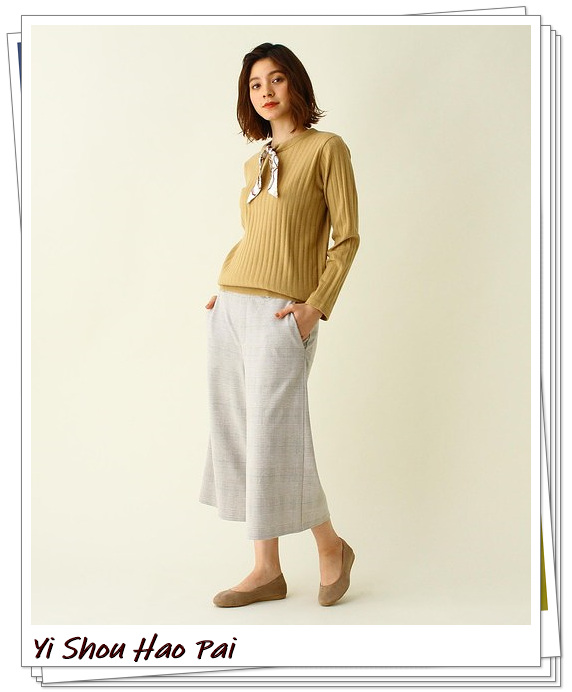 到脚踝的阔腿裤子搭配什么鞋子,米白九分阔腿裤如何搭配上衣