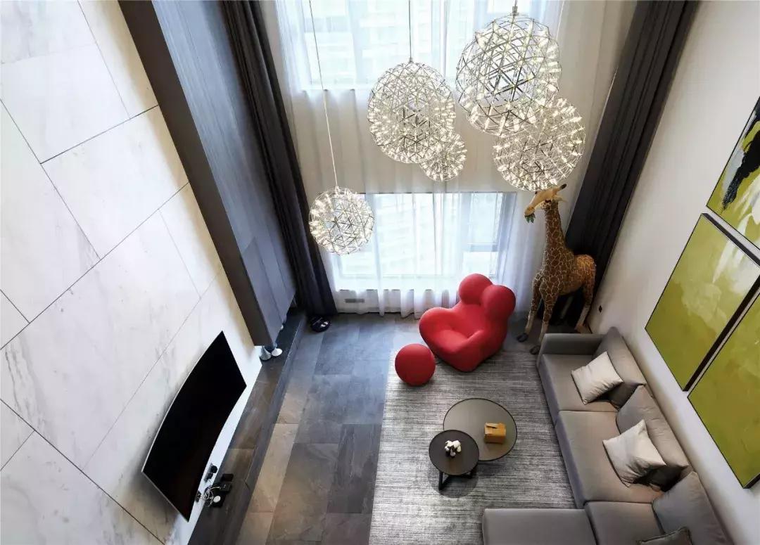 最新款客厅挑空设计图效果图,国外挑空客厅设计极简