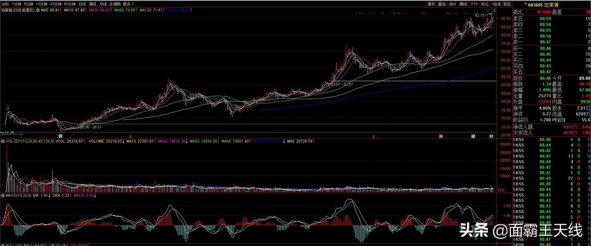 珀莱雅近几年涨停次数,珀莱雅未来10倍潜力股