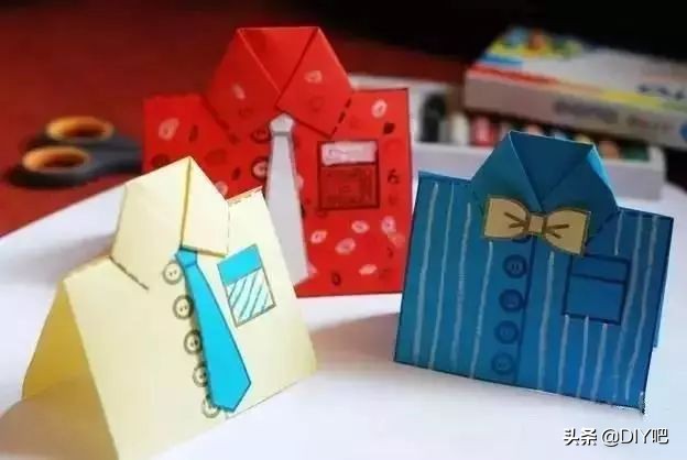 父亲节礼物手工教程使用白色的纸,8-12岁父亲节手工礼物卡纸
