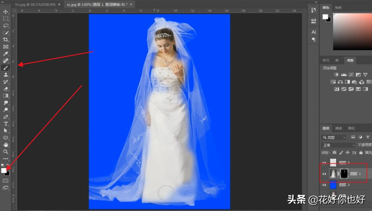 透明婚纱背景怎么去掉,ps抠复杂背景婚纱