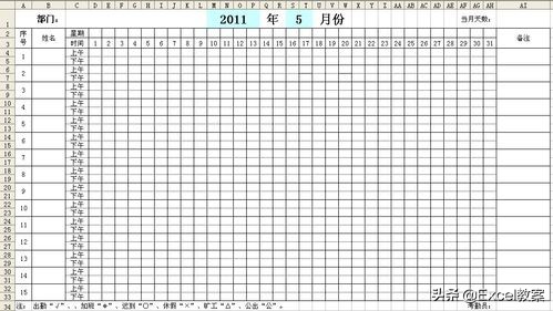 excel怎么制作考勤表,用excel制作自动记录的考勤表格
