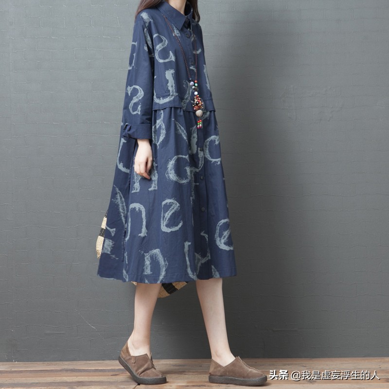 棉麻韩版宽松连衣裙120斤到220斤,宽松棉麻连衣裙高端大气上档次