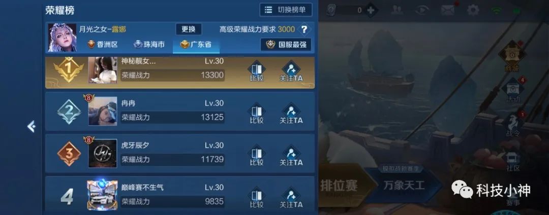 王者荣耀露娜全网最高战力,王者荣耀露娜战力最低地区查询