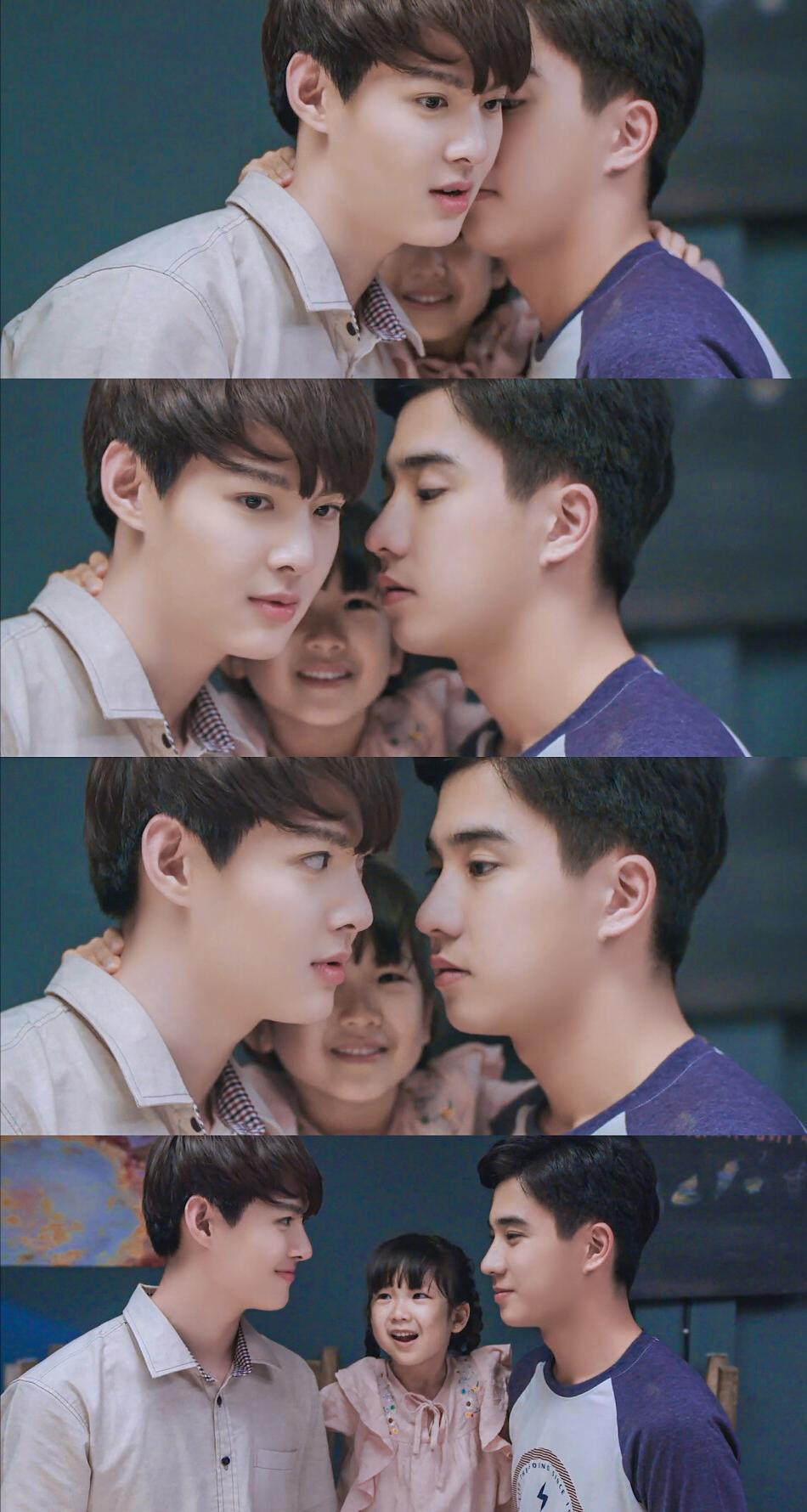 他泰男星和小朋友的治愈同框：BP一家三口关大爷画风不对