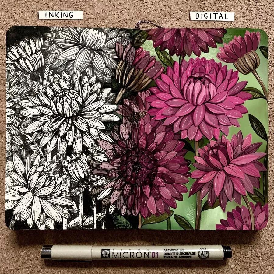 一看就懂的针管简笔画,针管笔入门手绘1000例临摹图