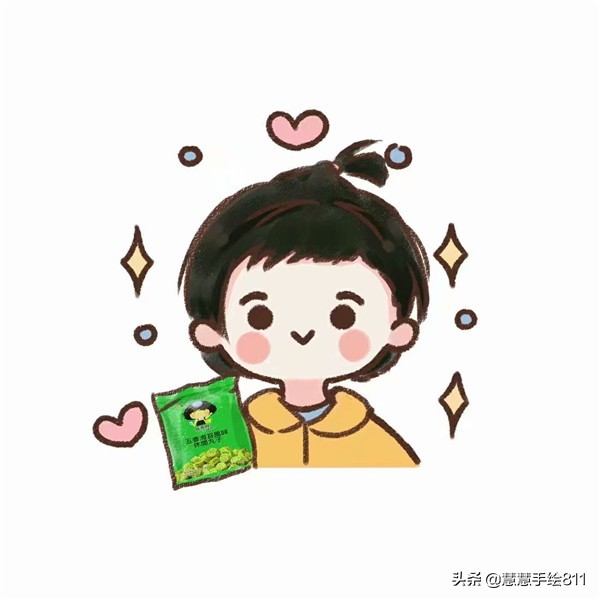 蜡笔娃娃手绘头像可爱,卡通女生头像小清新可爱简单手绘