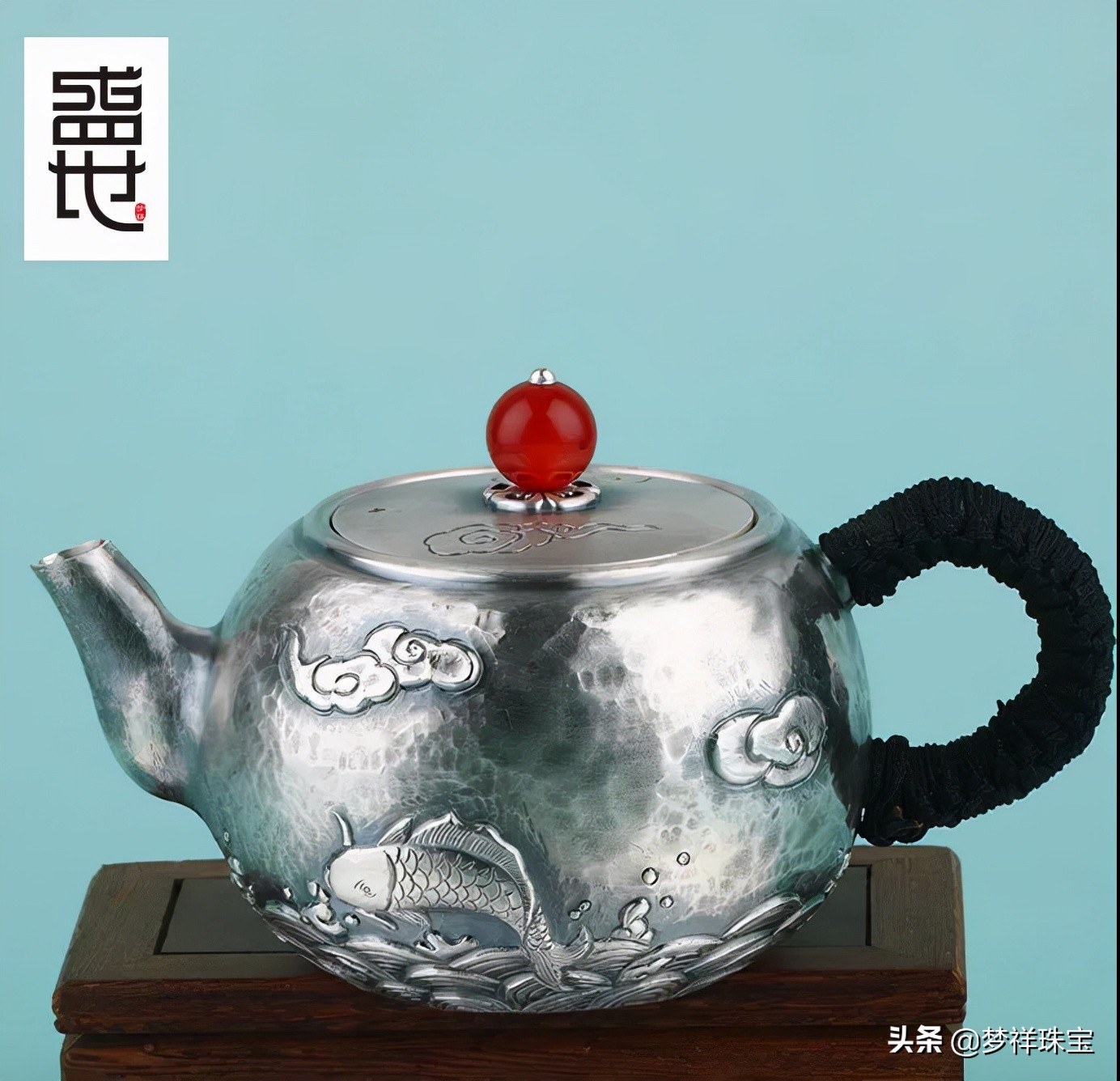 梦祥盛世银酒壶,纯手工高浮雕银壶