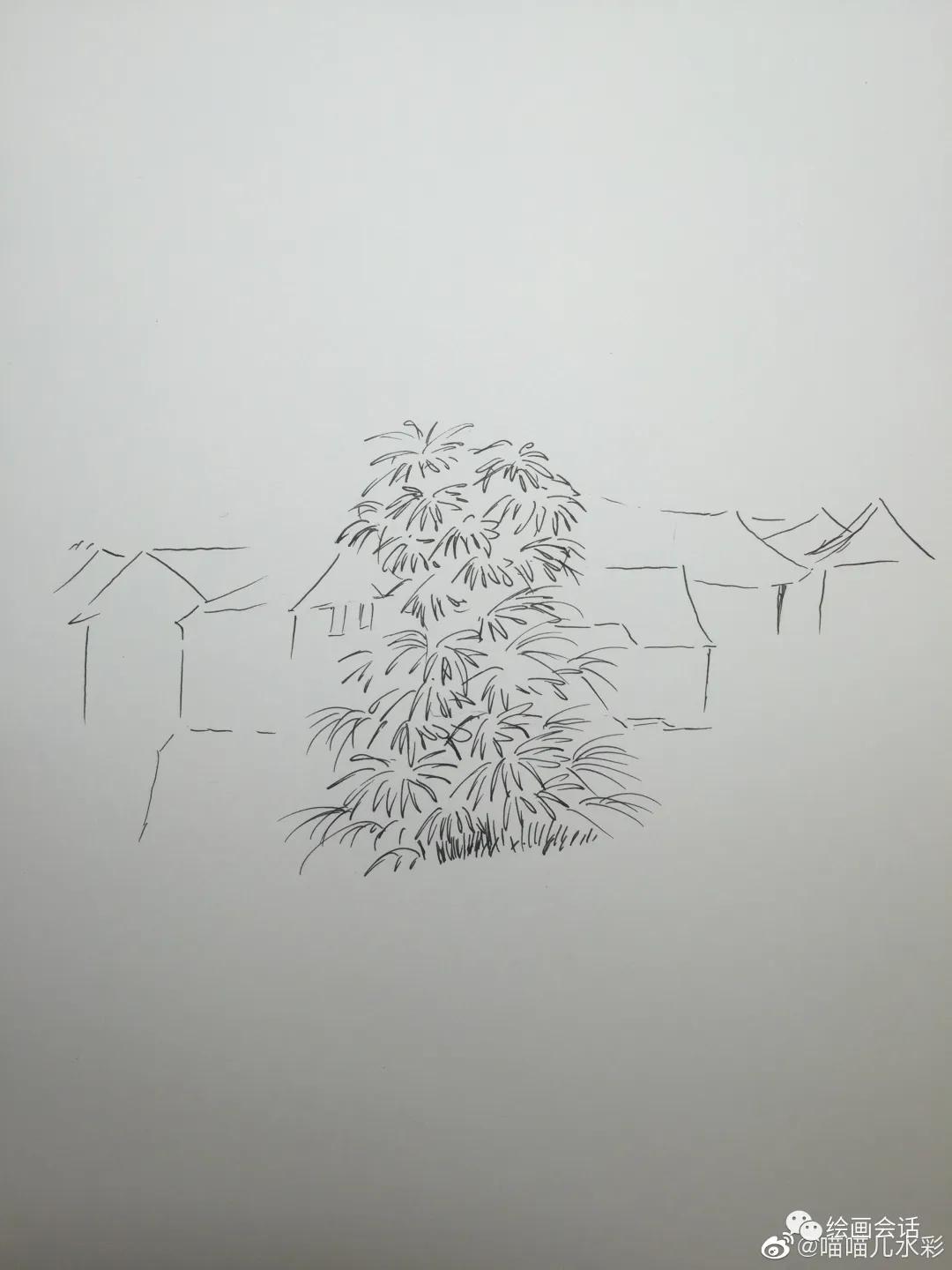 吴冠中钢笔风景速写,黄劲勇钢笔风景速写