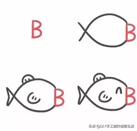 关于可爱的字母简笔画,happy字母简笔画