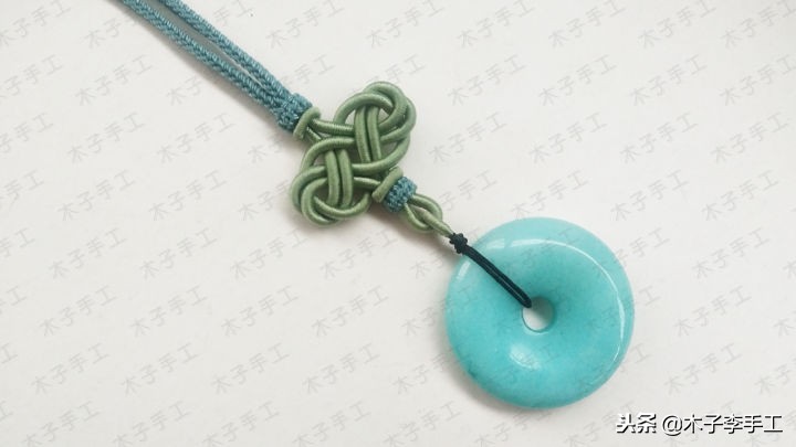 最新编绳带结花项链教程,项链绳中间花结教程